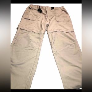 Eddie Bauer mens TAN Convertible Cargo Pants XL Men 34” Inseam Stretch Waist MEN